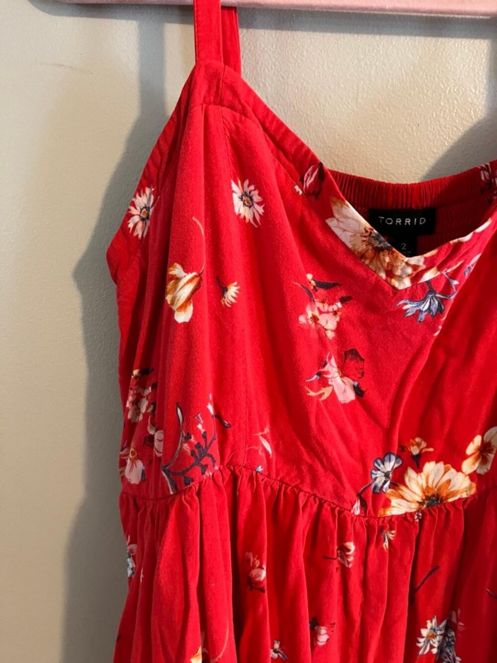 Red floral dress
